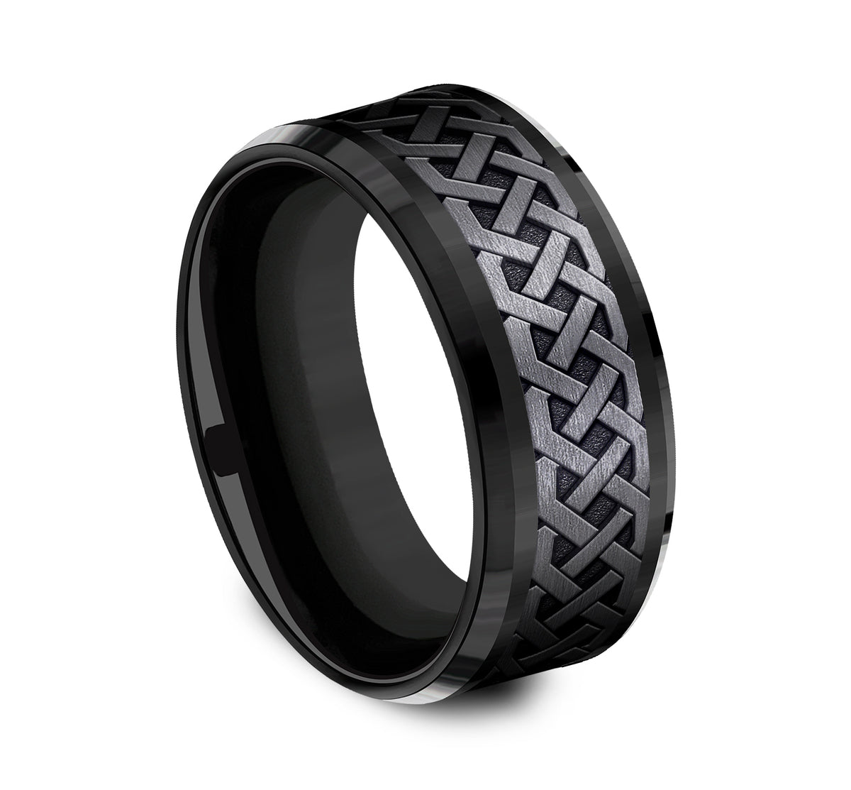 THE ADARE 9mm Black Titanium Benchmark men's wedding band