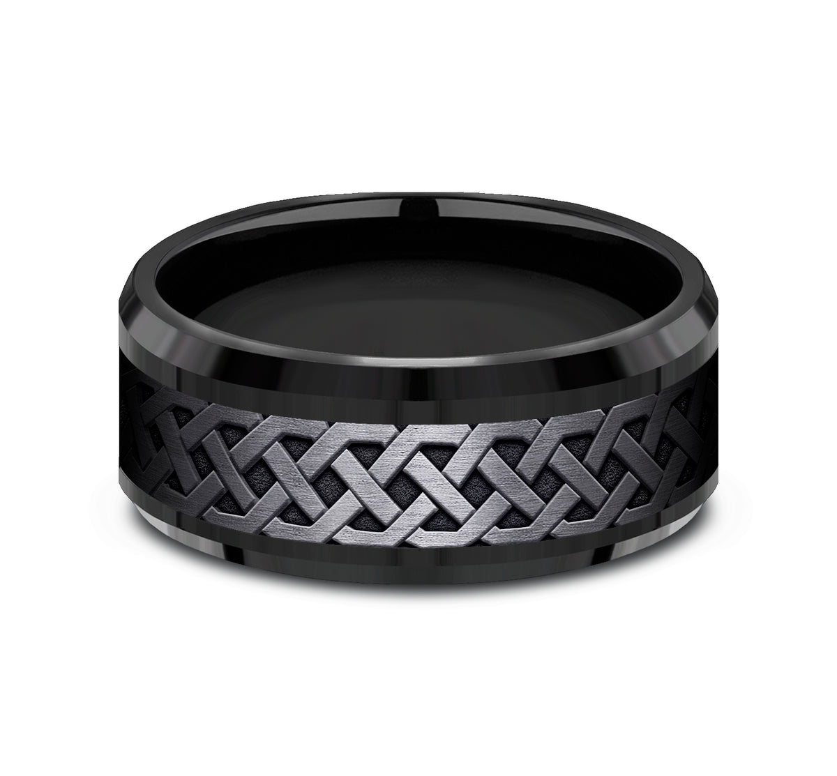 THE ADARE 9mm Black Titanium Benchmark men's wedding band