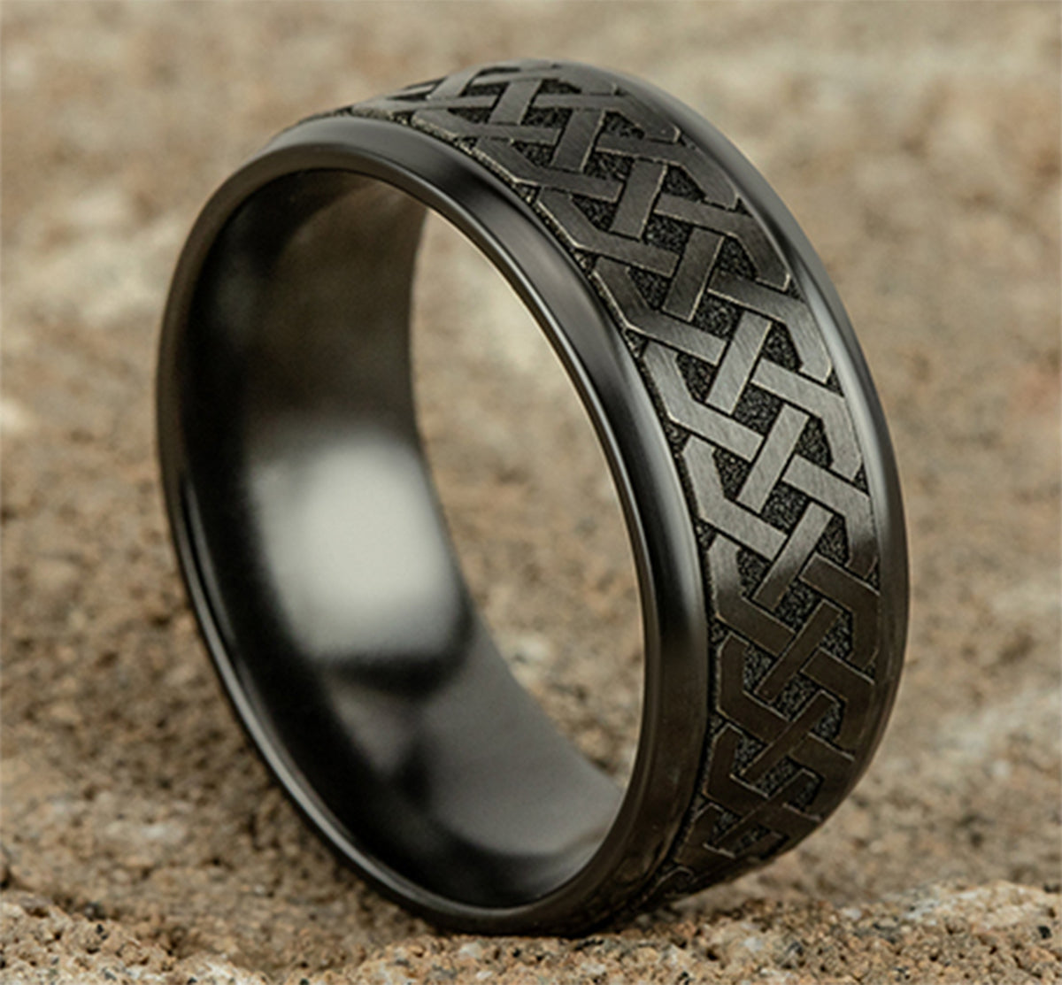 THE ADARE 9mm Black Titanium Benchmark men's wedding band