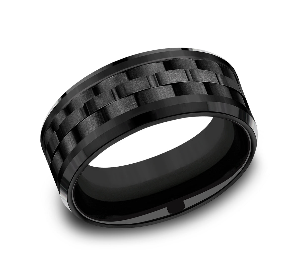 THE AVIATOR 9mm Black Titanium Benchmark men's wedding band