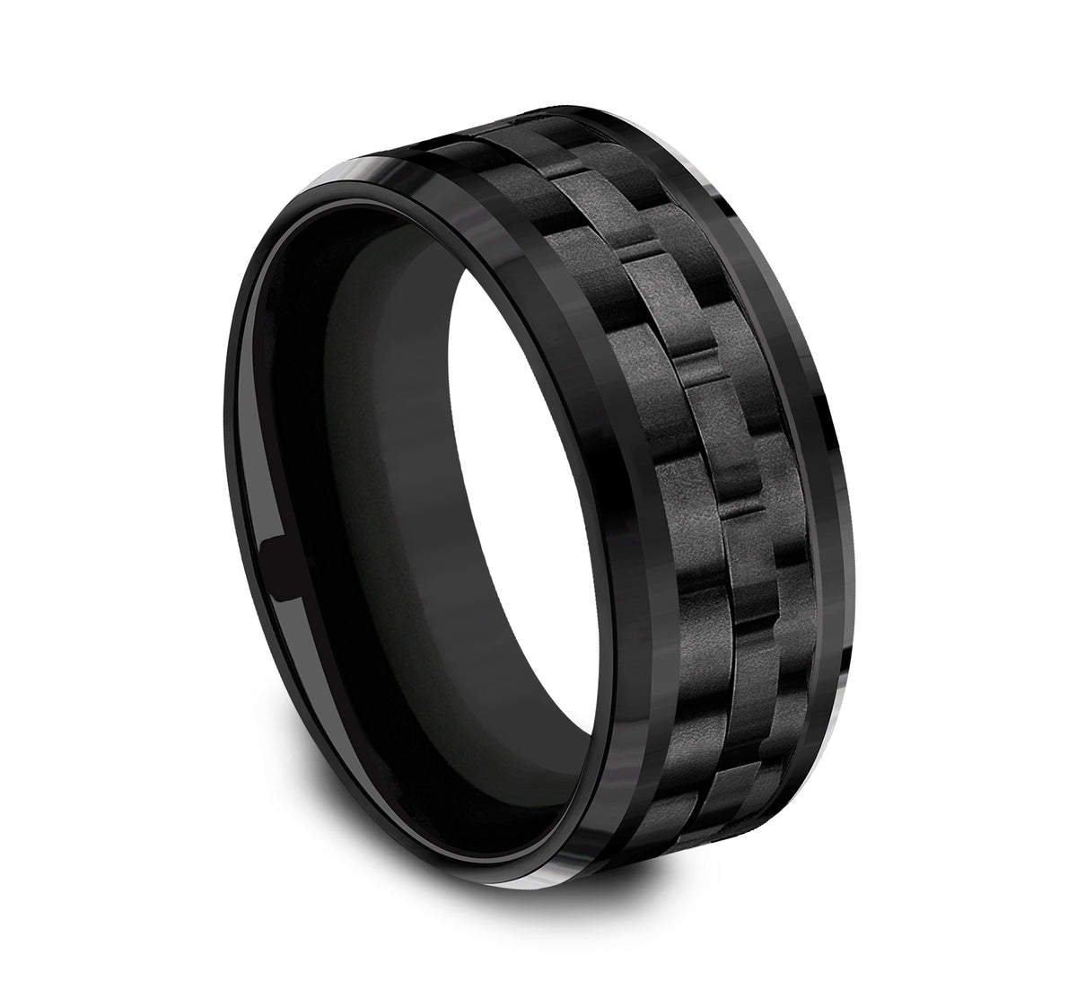 THE AVIATOR 9mm Black Titanium Benchmark men's wedding band
