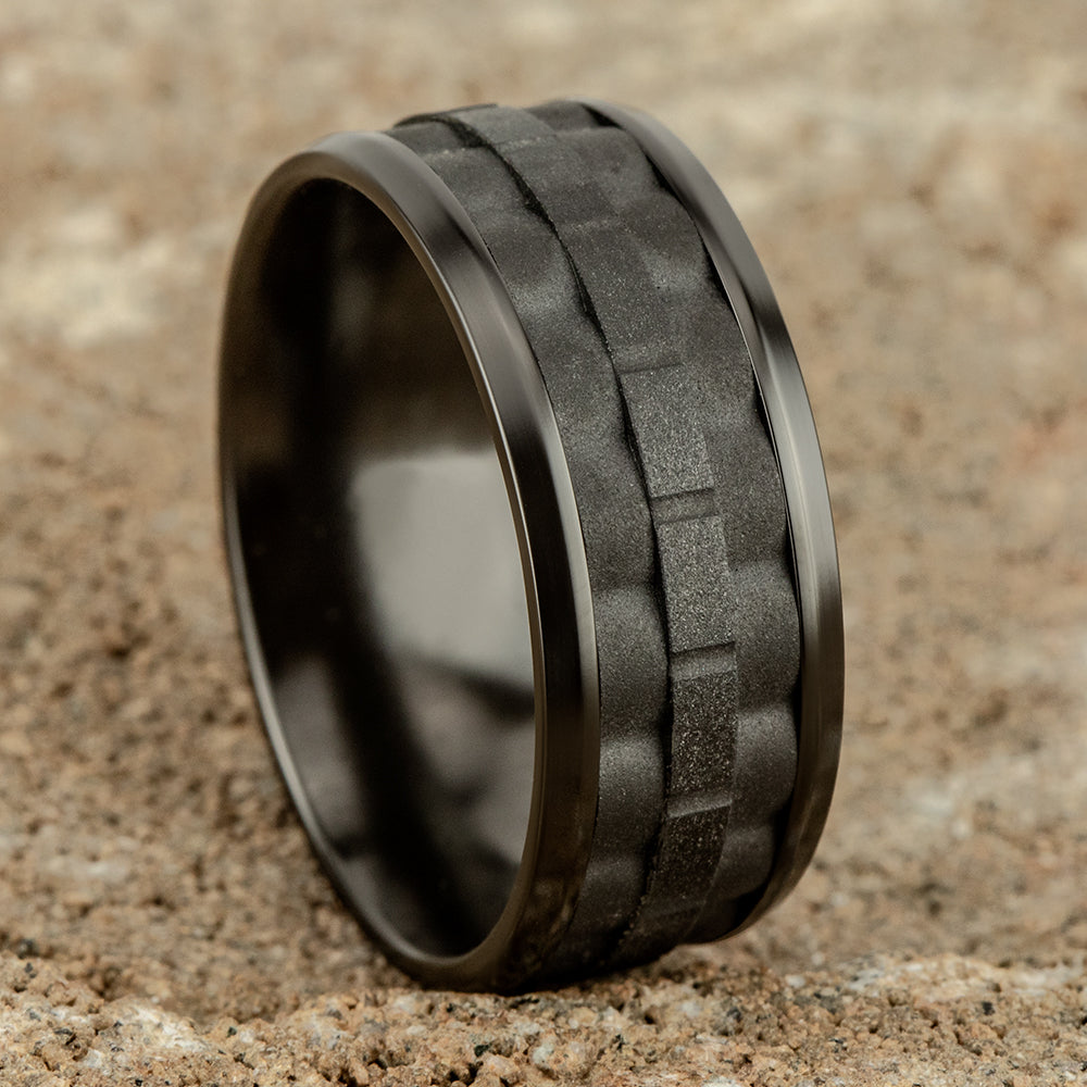 THE AVIATOR 9mm Black Titanium Benchmark men's wedding band