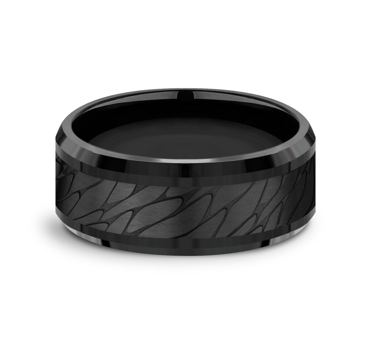 THE DINO 9mm Black Titanium Benchmark men's wedding band