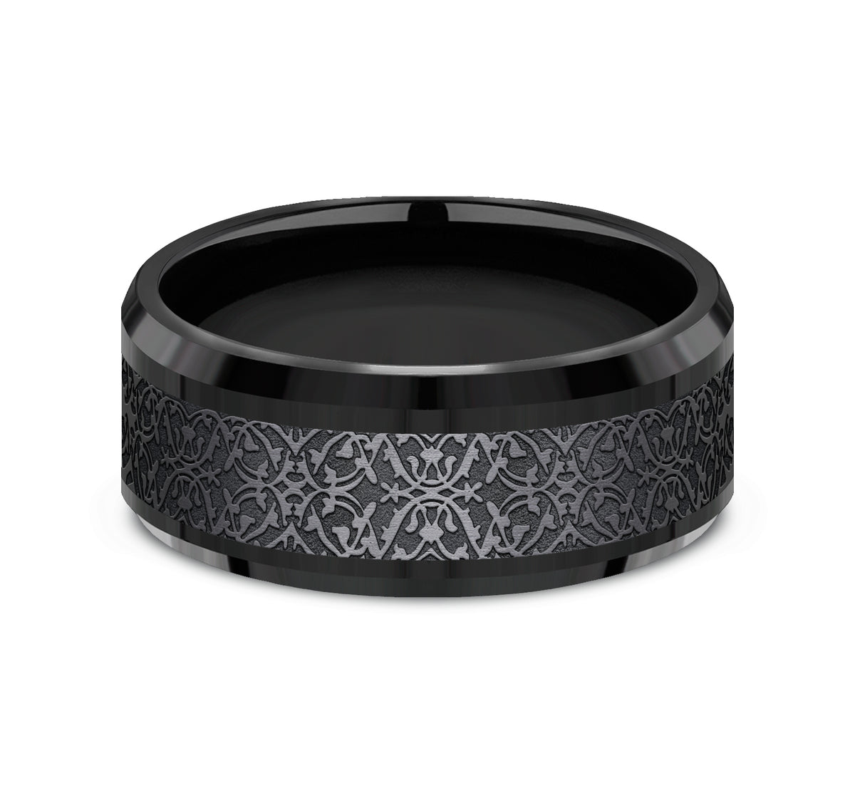 THE CONQUERER 9mm Black Titanium Benchmark men's wedding band