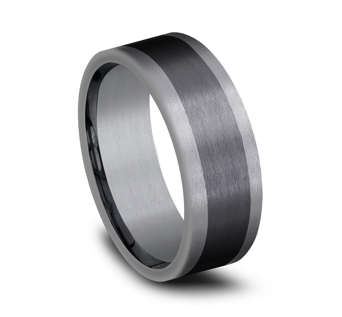 THE DUKE 8mm Tantalum Grey/Black Titanium Benchmark men's wedding band