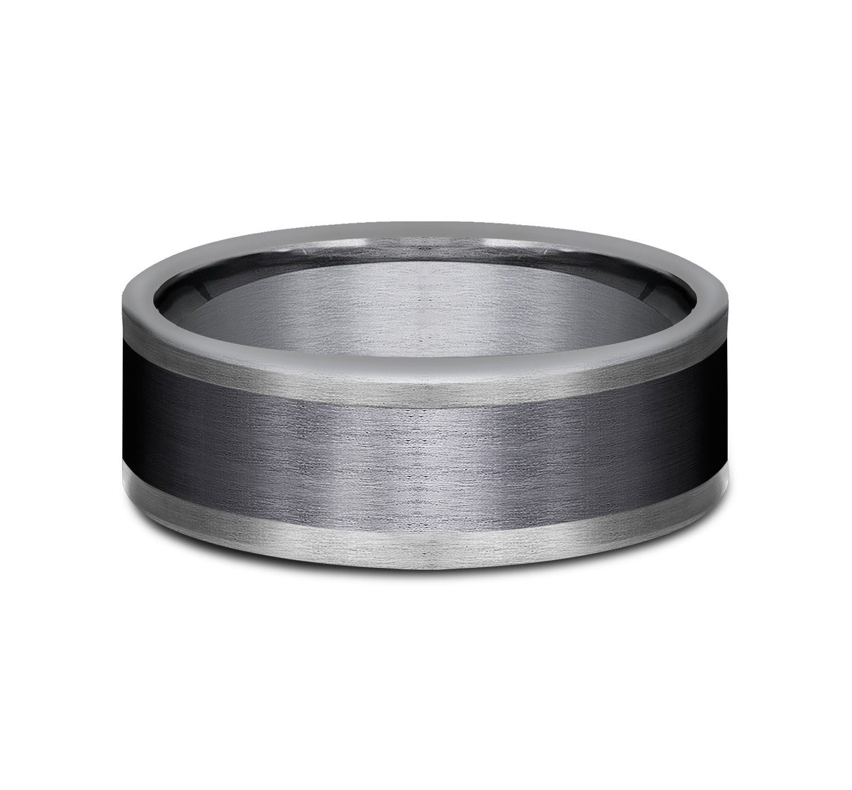 THE DUKE 8mm Tantalum Grey/Black Titanium Benchmark men's wedding band