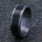 THE DUKE 8mm Tantalum Grey/Black Titanium Benchmark men's wedding band