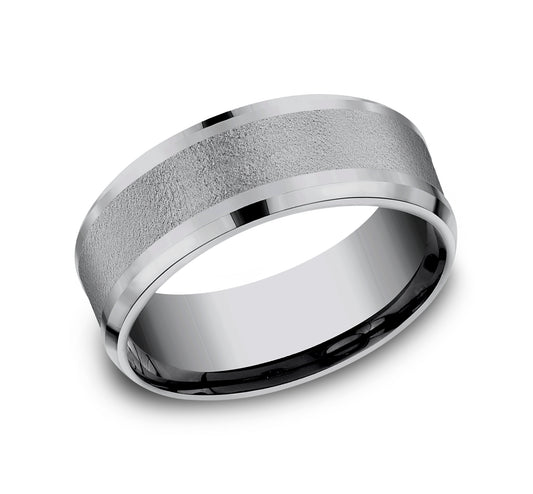 THE ADMIRAL 8mm Tantalum Grey Benchmark men's wedding band