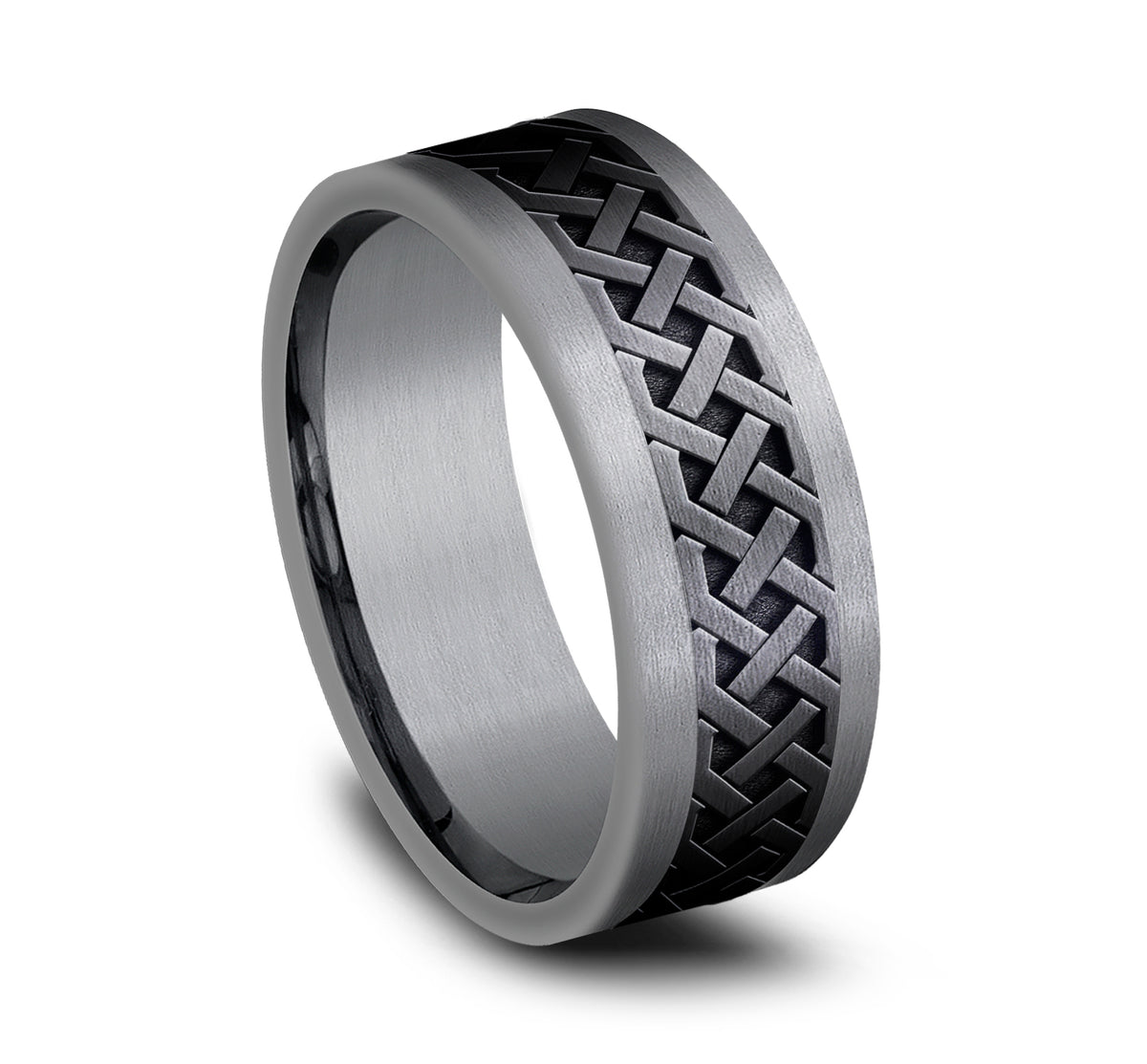 THE ADARE 8mm Tantalum Grey/Black Titanium Benchmark men's wedding band