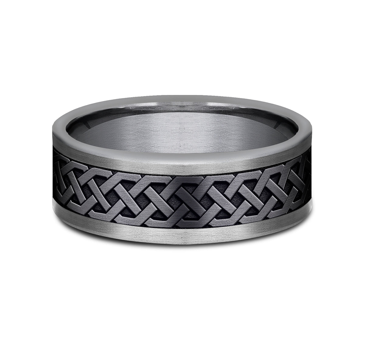 THE ADARE 8mm Tantalum Grey/Black Titanium Benchmark men's wedding band