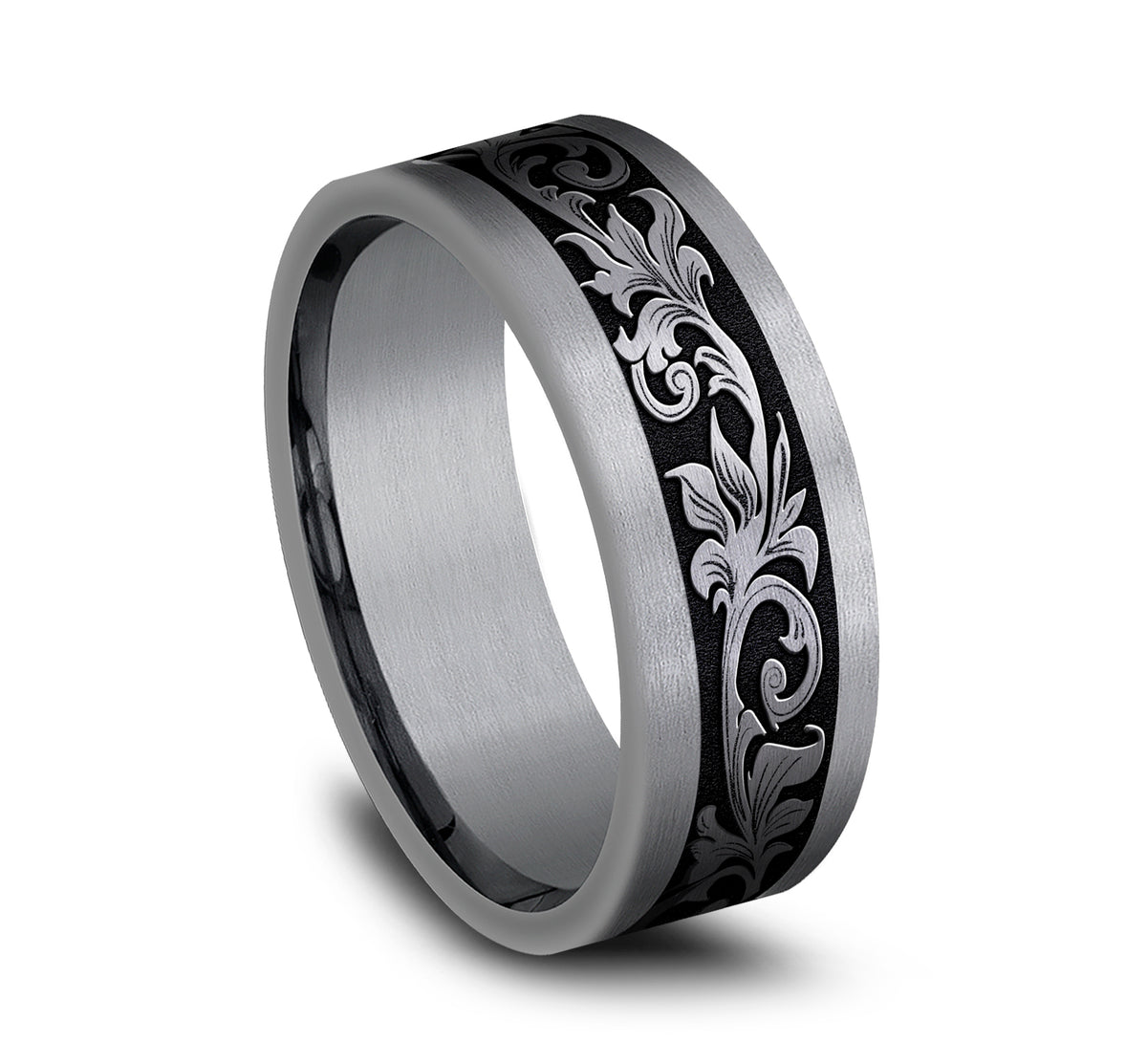 THE ROYAL 8mm Tantalum Grey/Grey-Black Titanium Benchmark men's wedding band