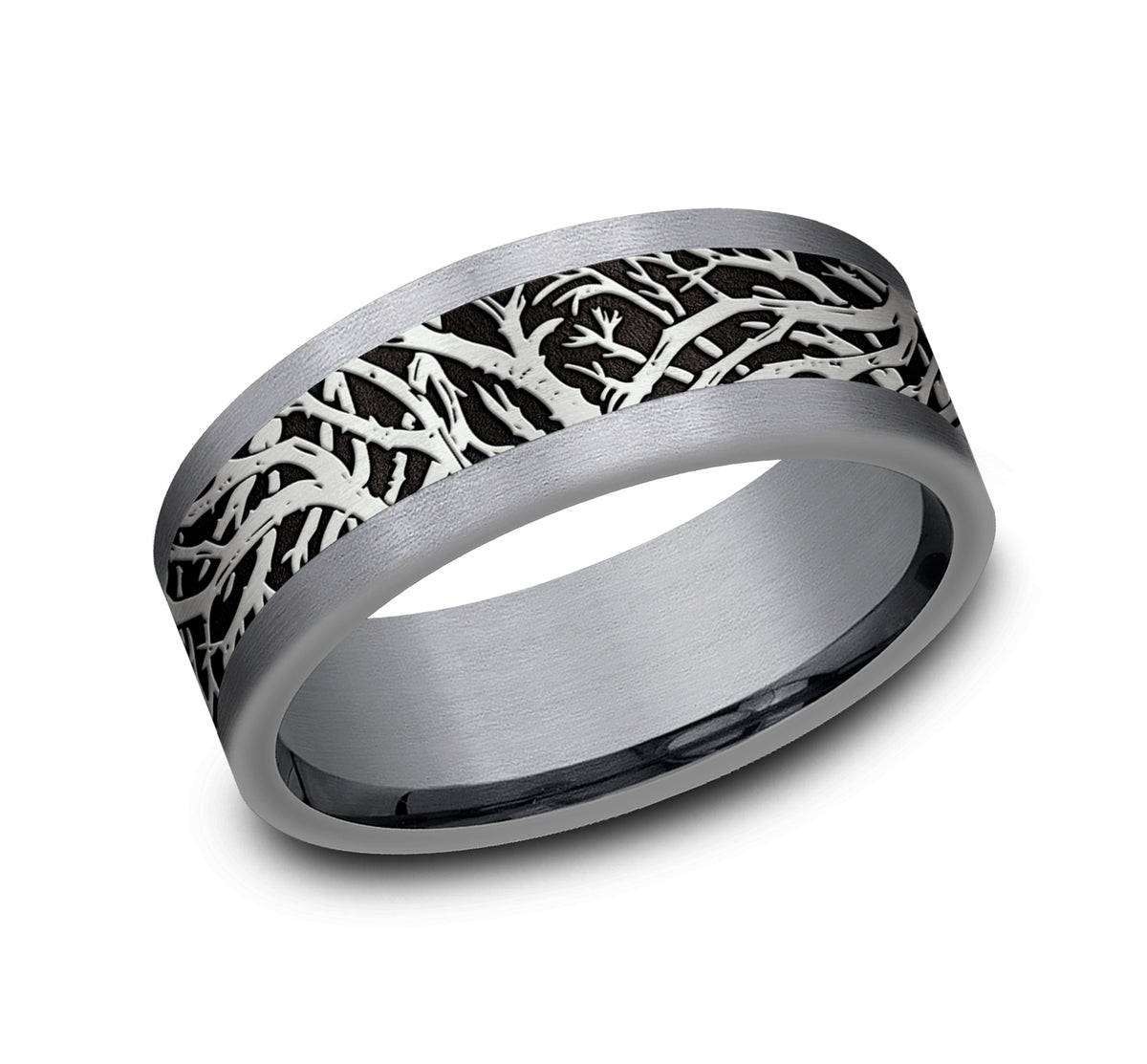 THE WINDSOR 8mm Tantalum Grey/Grey-Black Titanium Benchmark men's wedding band