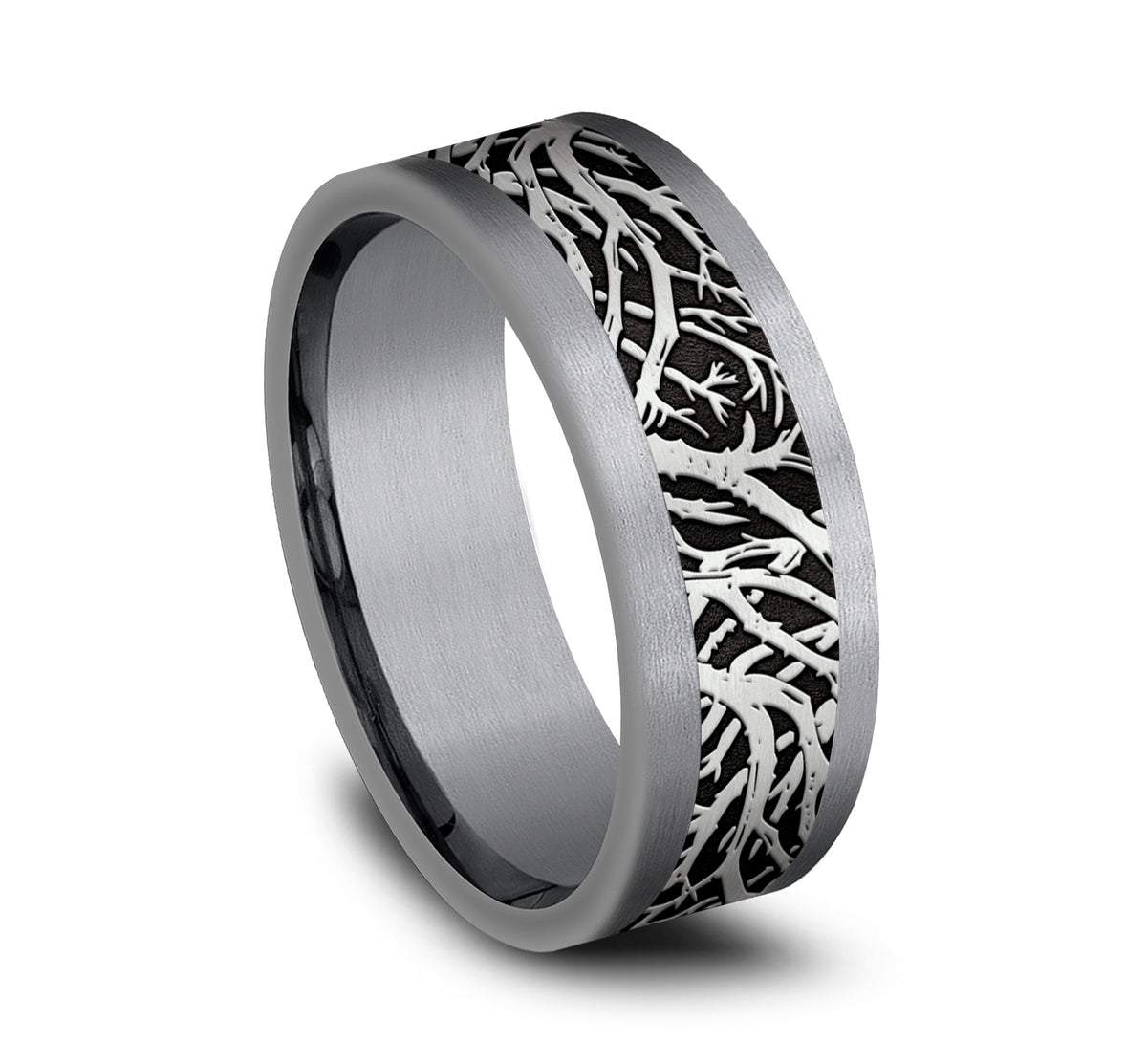 THE WINDSOR 8mm Tantalum Grey/Grey-Black Titanium Benchmark men's wedding band