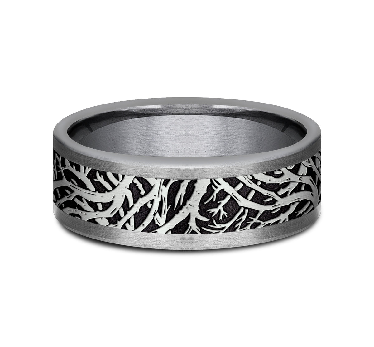 THE WINDSOR 8mm Tantalum Grey/Grey-Black Titanium Benchmark men's wedding band