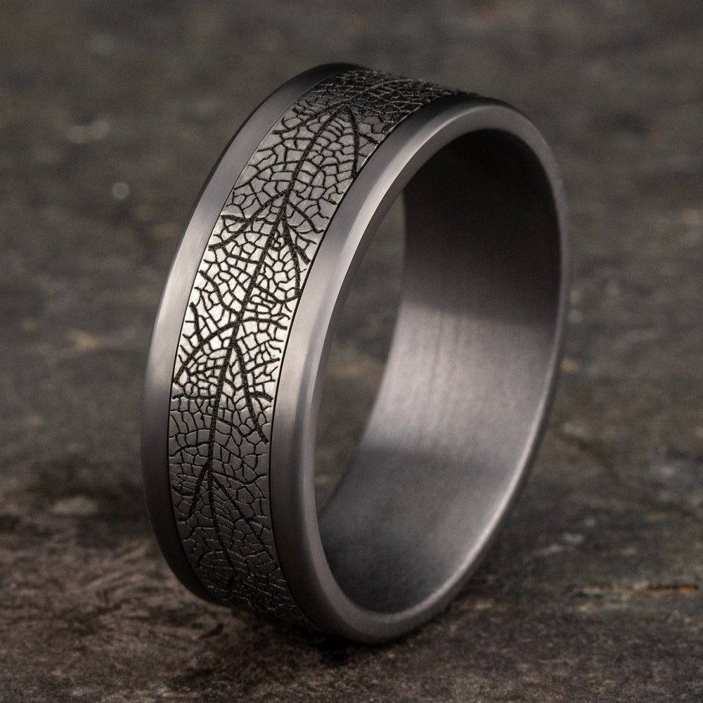 THE BRYCE 8mm Tantalum Grey/Grey-Black Titanium Benchmark men's wedding band