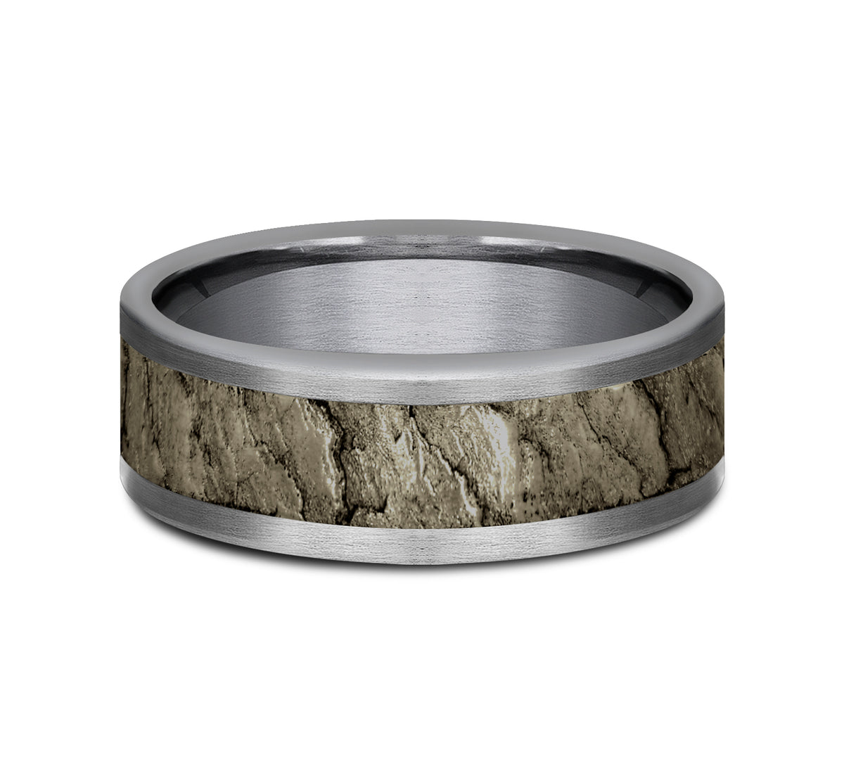 THE VESUVIUS 8mm Tantalum Grey/Bronze Benchmark men's wedding band