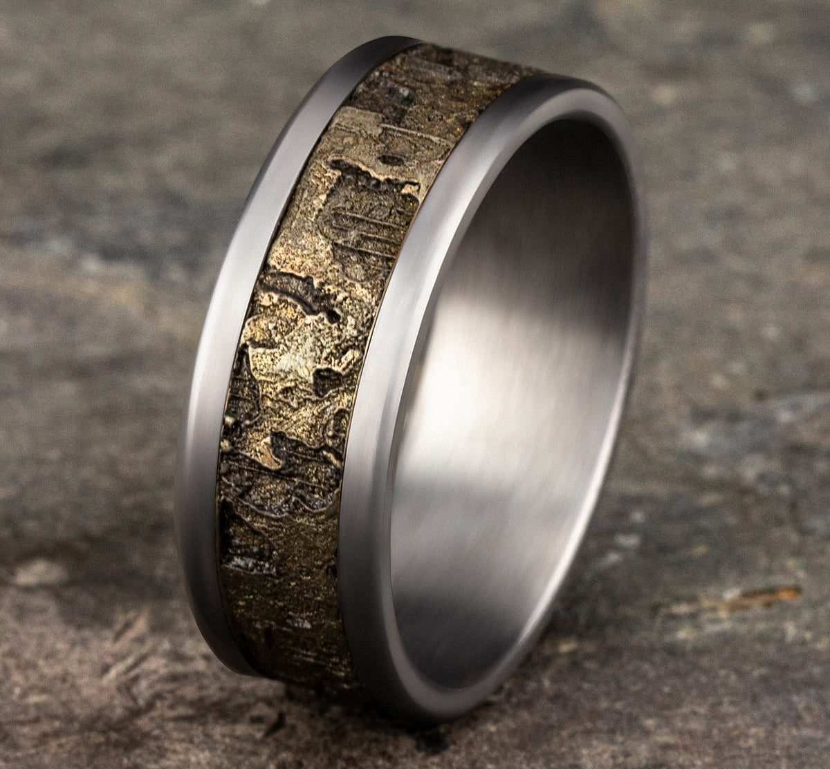 THE STUD 8mm Tantalum Grey/Bronze Benchmark men's wedding band