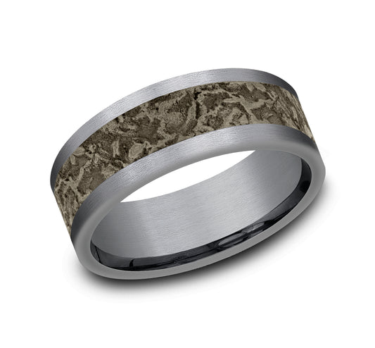 THE EASEL 8mm Tantalum Grey/Bronze Benchmark men's wedding band