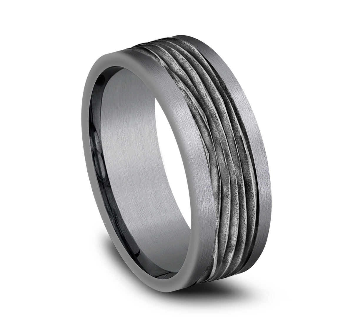 THE TEAK 8mm Tantalum Grey/Black Titanium Benchmark men's wedding band
