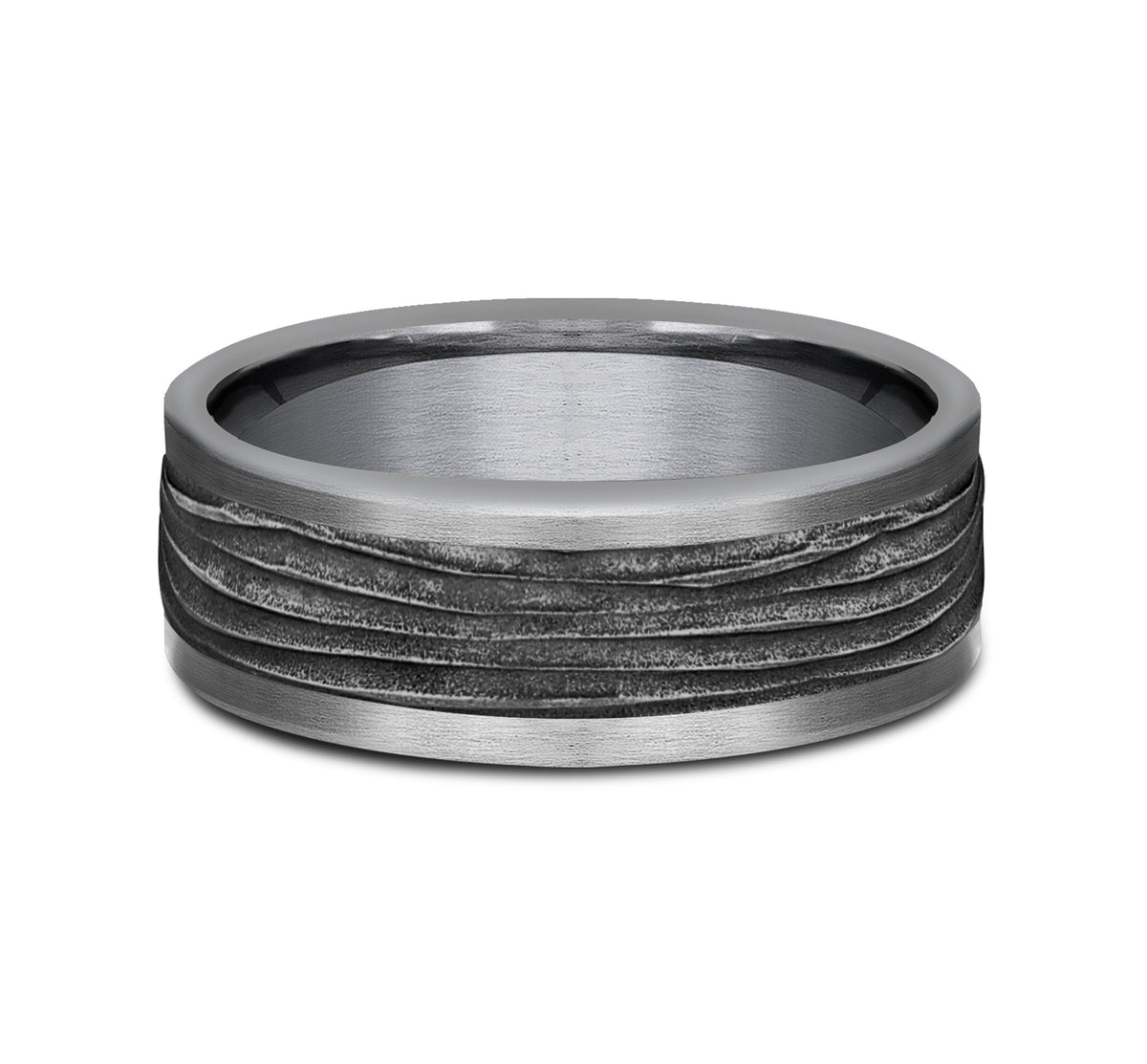 THE TEAK 8mm Tantalum Grey/Black Titanium Benchmark men's wedding band