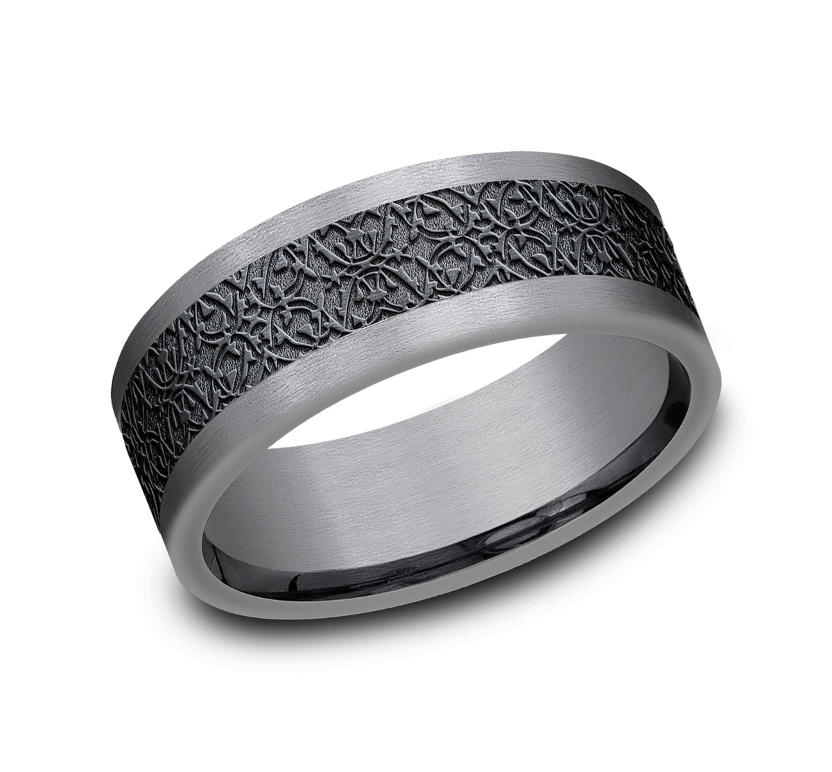 THE CONQUERER 8mm Tantalum Grey/Black Titanium Benchmark men's wedding band