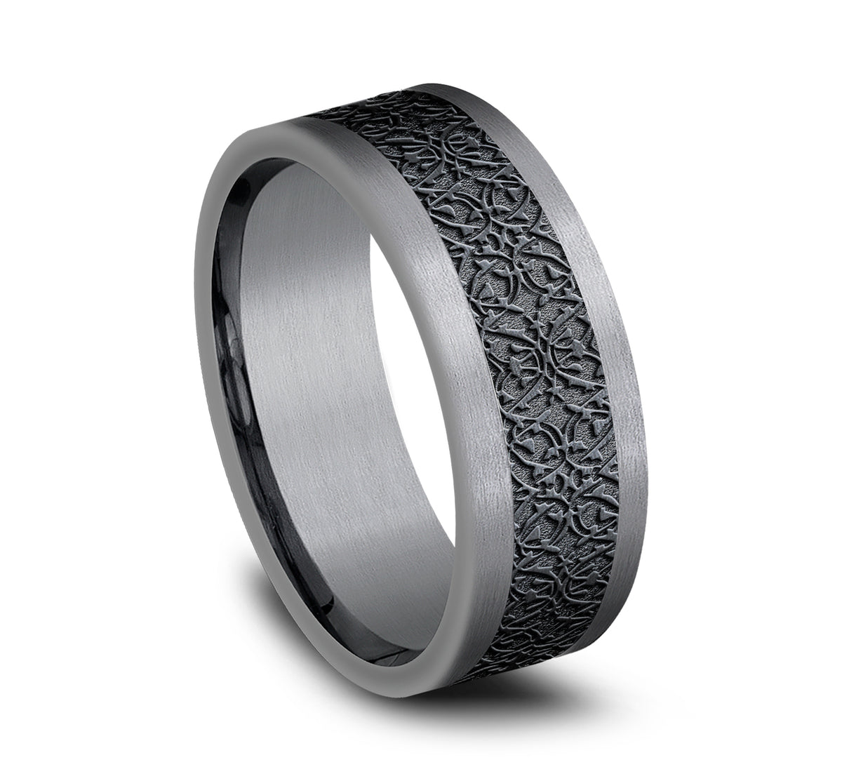 THE CONQUERER 8mm Tantalum Grey/Black Titanium Benchmark men's wedding band