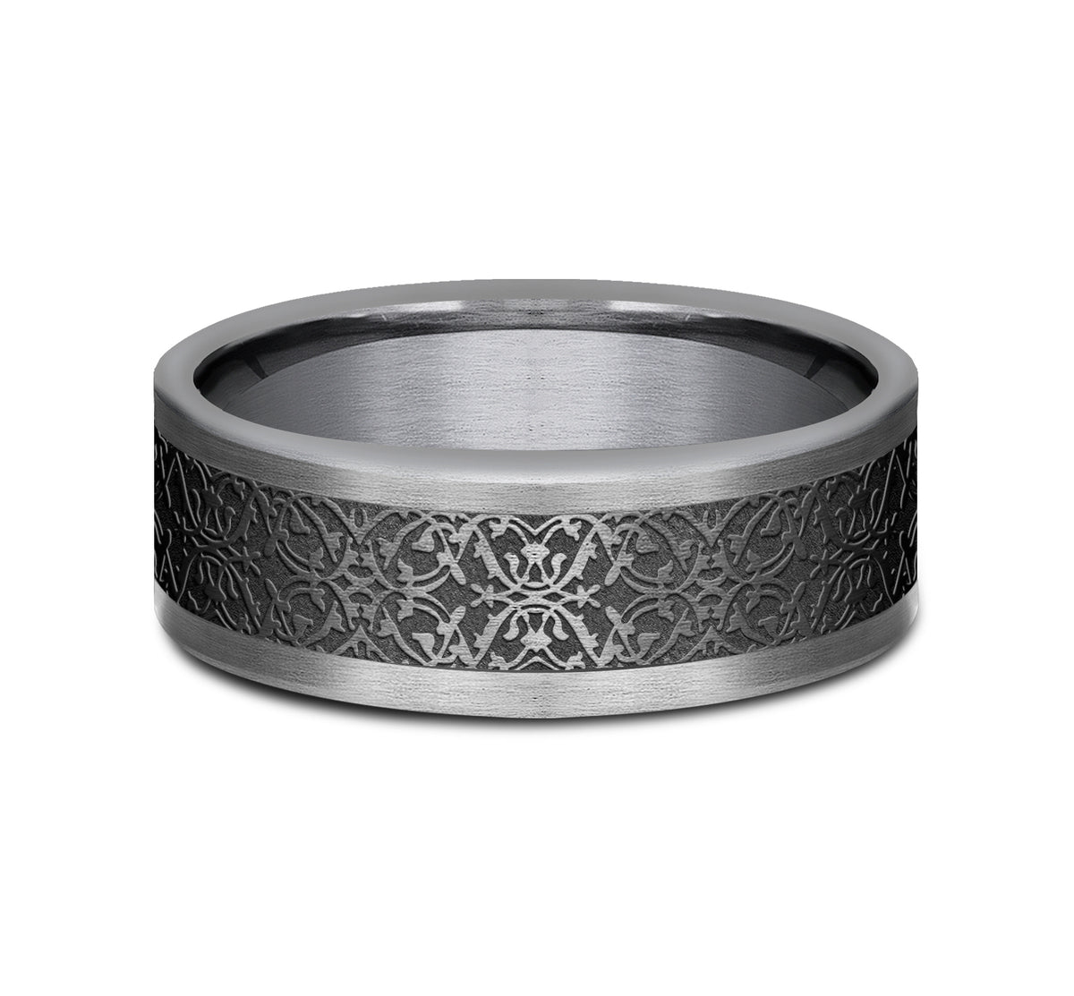 THE CONQUERER 8mm Tantalum Grey/Black Titanium Benchmark men's wedding band