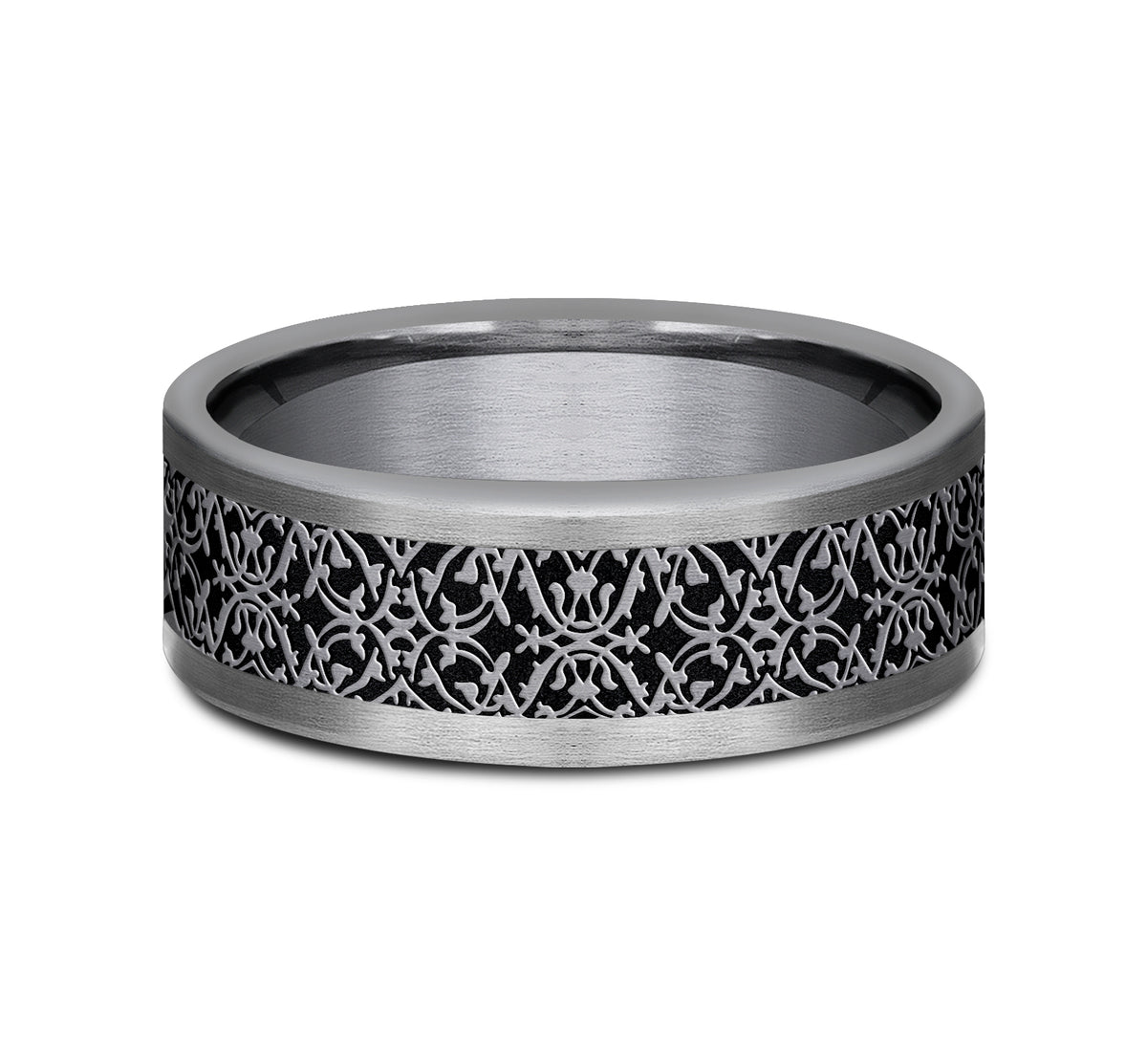 THE CONQUERER 8mm Tantalum Grey/Grey-Black Titanium Benchmark men's wedding band