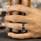 THE CONQUERER 8mm Tantalum Grey/Grey-Black Titanium Benchmark men's wedding band