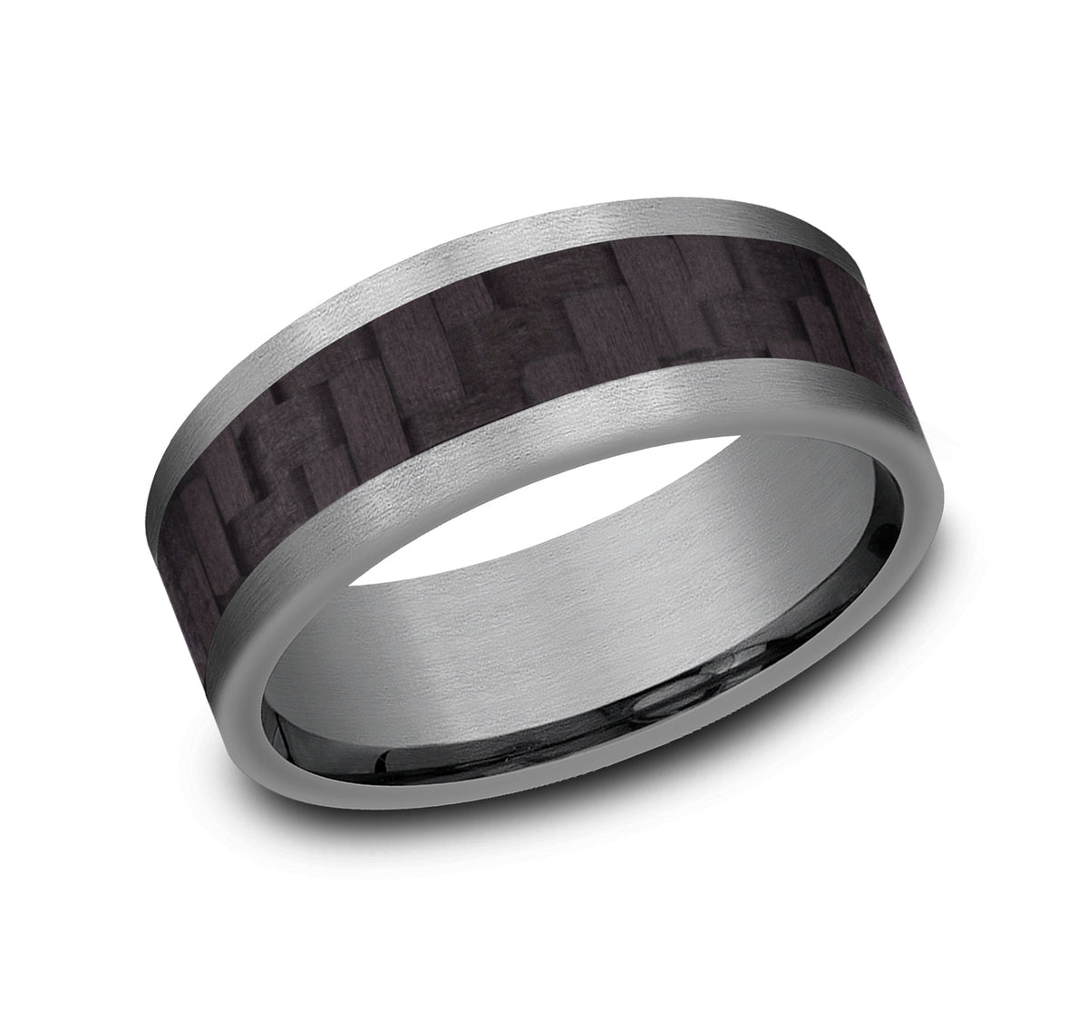 THE SENNA 8mm Tantalum Grey/Carbon Fiber Black Benchmark men's wedding band