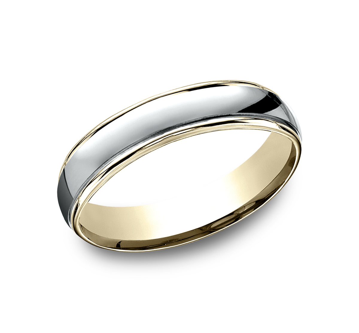THE CAPTAIN 4.5mm 14K Yellow/White Benchmark men's wedding band