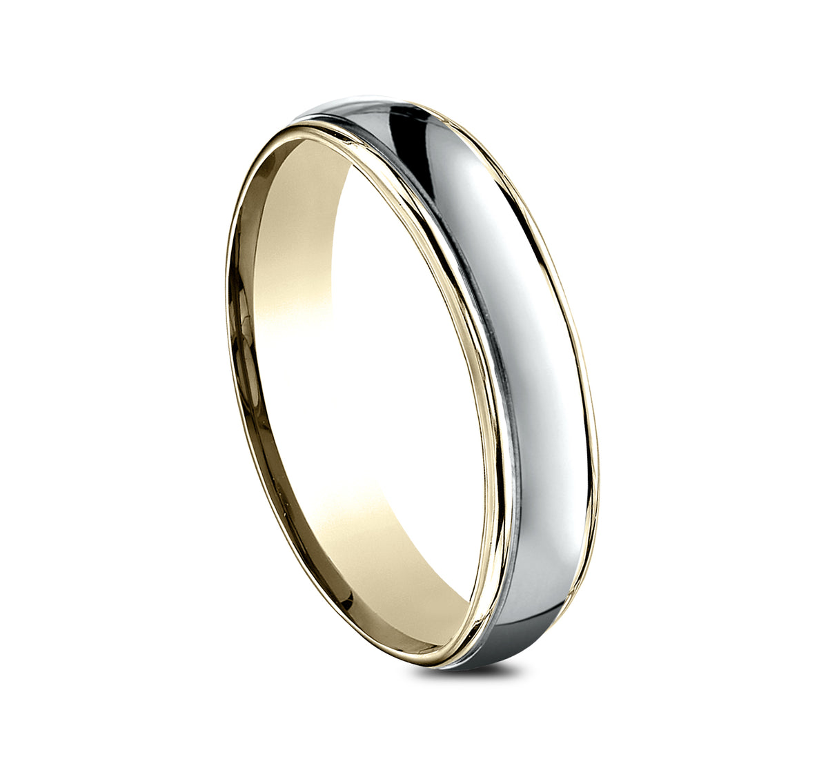 THE CAPTAIN 4.5mm 14K Yellow/White Benchmark men's wedding band