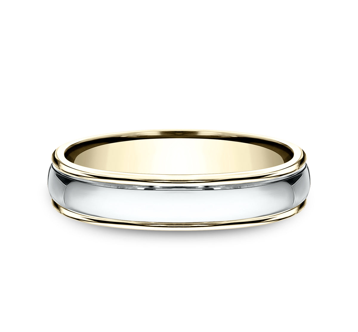 THE CAPTAIN 4.5mm 14K Yellow/White Benchmark men's wedding band