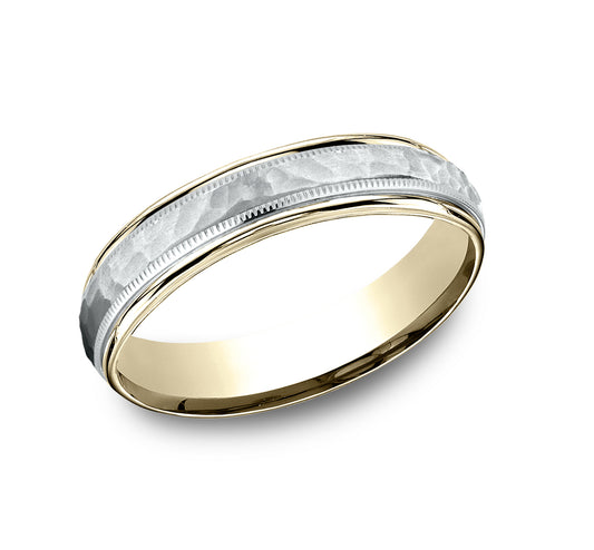 THE BAXTER 4.5mm 14K Yellow/White Benchmark men's wedding band