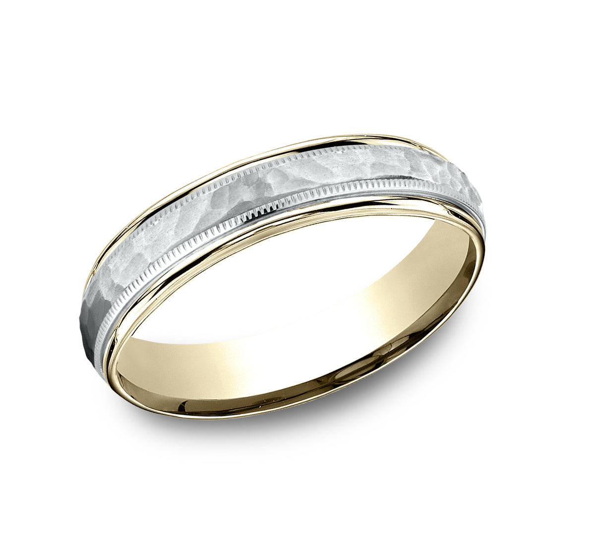 THE BAXTER 4.5mm 14K Yellow/White Benchmark men's wedding band