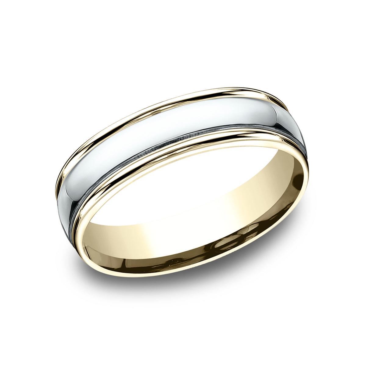 THE CAPTAIN 4.5mm 14K Yellow/White Benchmark men's wedding band