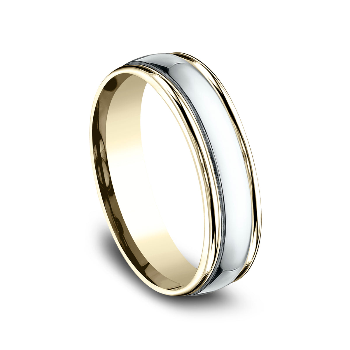 THE CAPTAIN 4.5mm 14K Yellow/White Benchmark men's wedding band