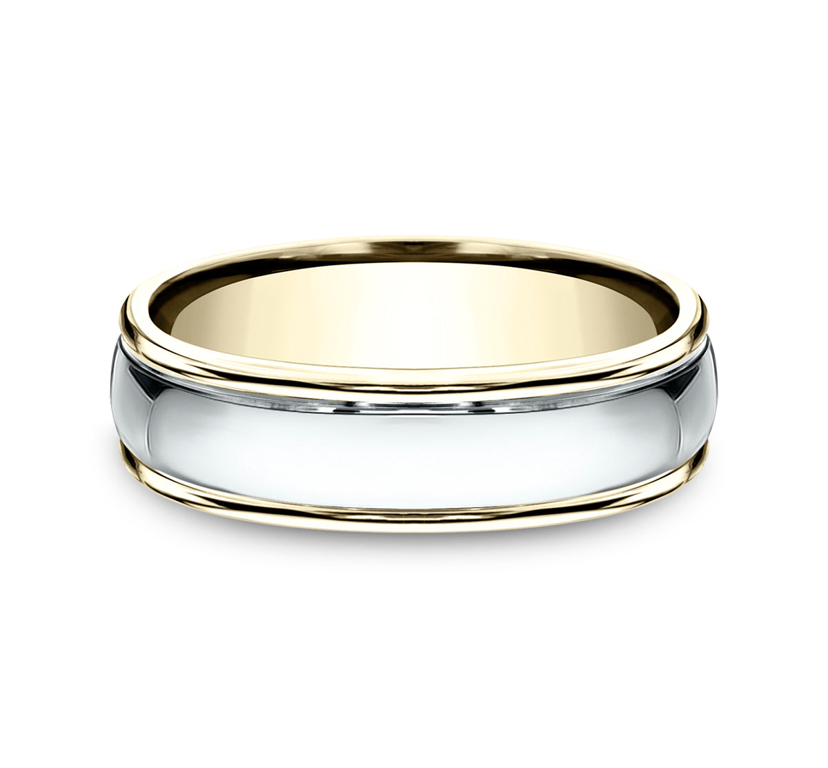 THE CAPTAIN 4.5mm 14K Yellow/White Benchmark men's wedding band
