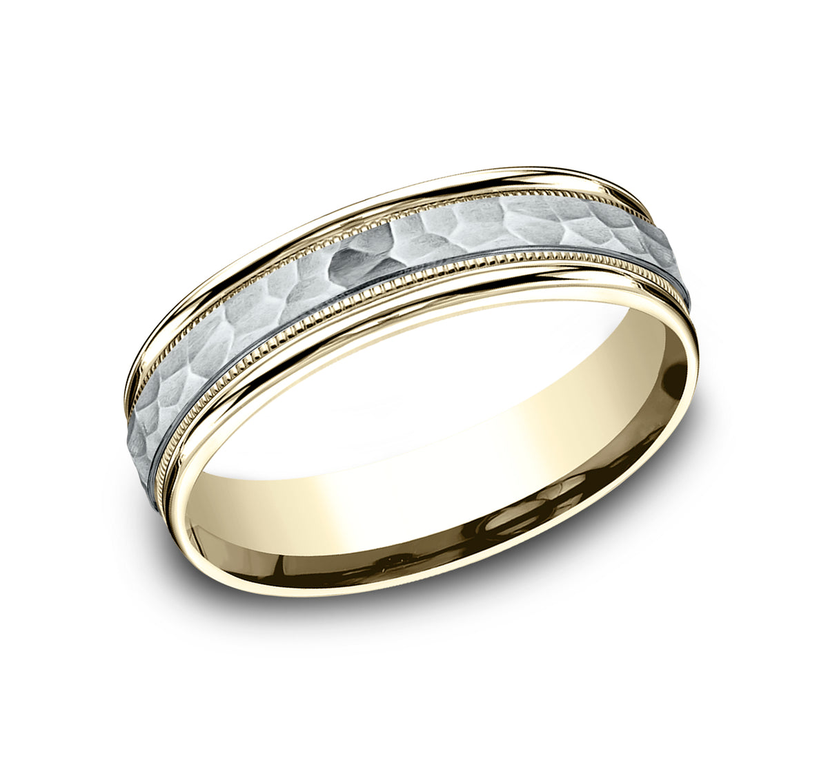 THE BAXTER 4.5mm 14K Yellow/White Benchmark men's wedding band