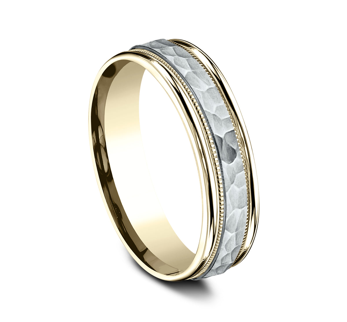 THE BAXTER 4.5mm 14K Yellow/White Benchmark men's wedding band