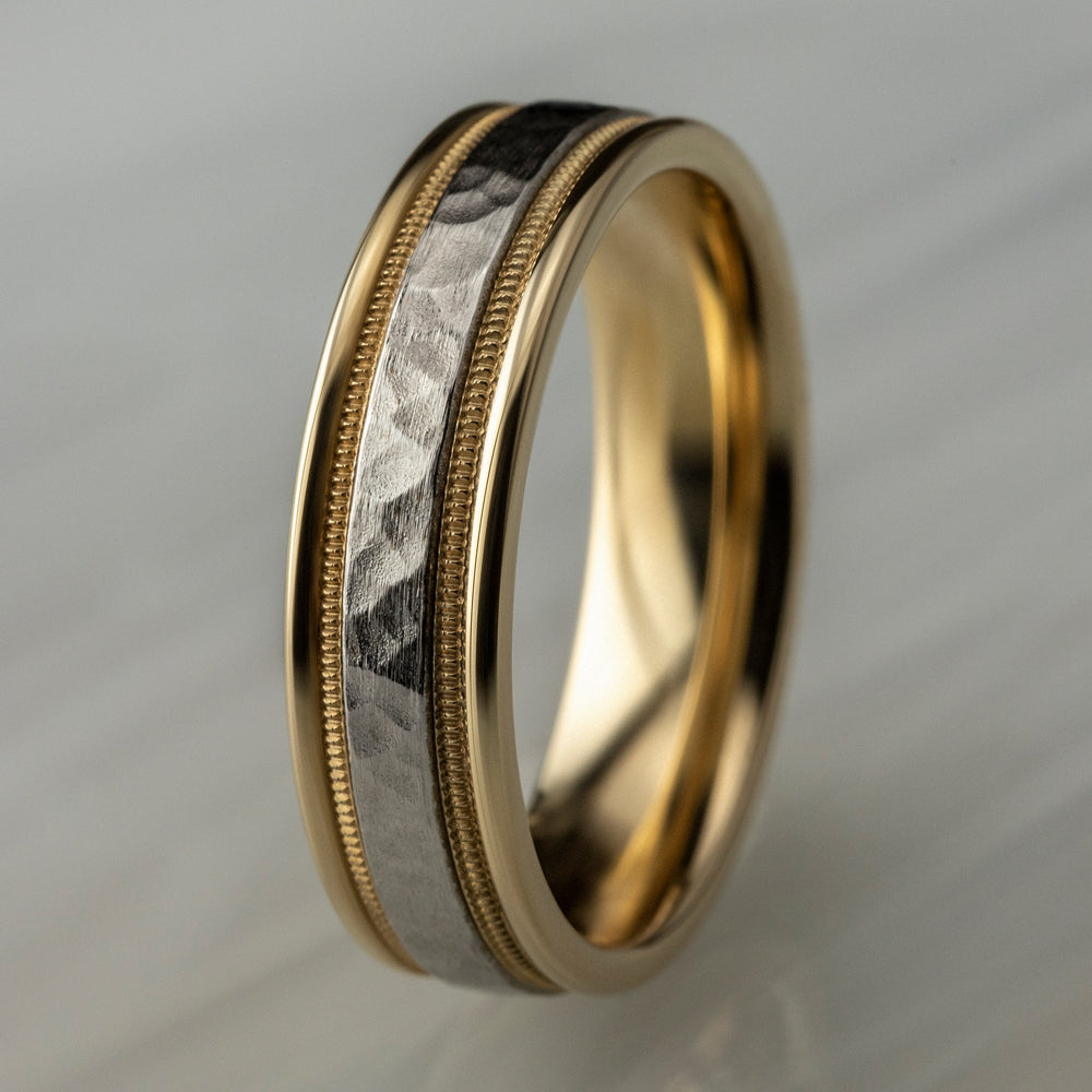 THE BAXTER 4.5mm 14K Yellow/White Benchmark men's wedding band