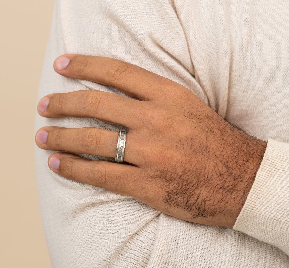 THE BAXTER 4.5mm 14K Yellow/White Benchmark men's wedding band