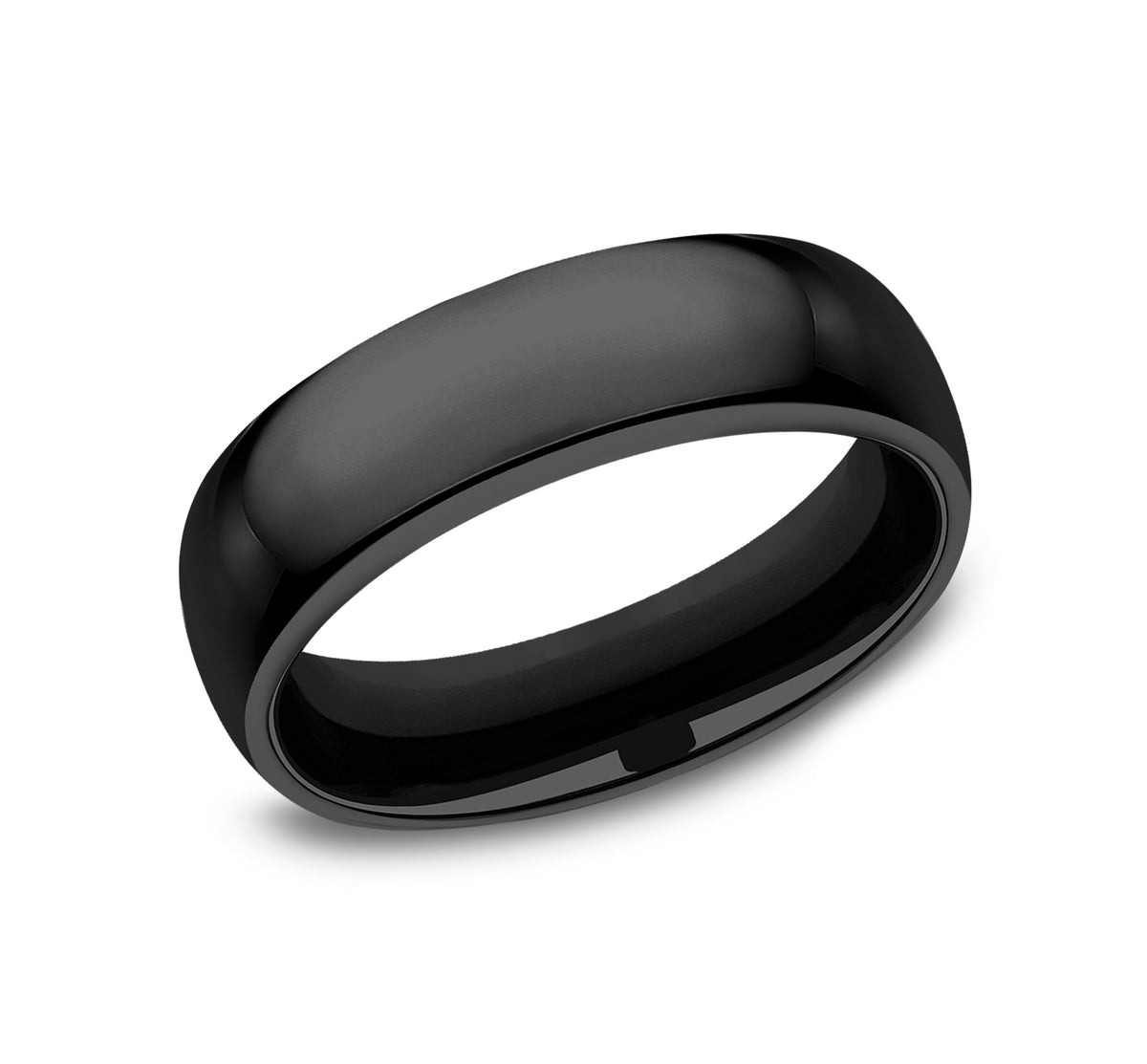 Regular Dome Comfort Fit 6mm Black Titanium Benchmark men's wedding band