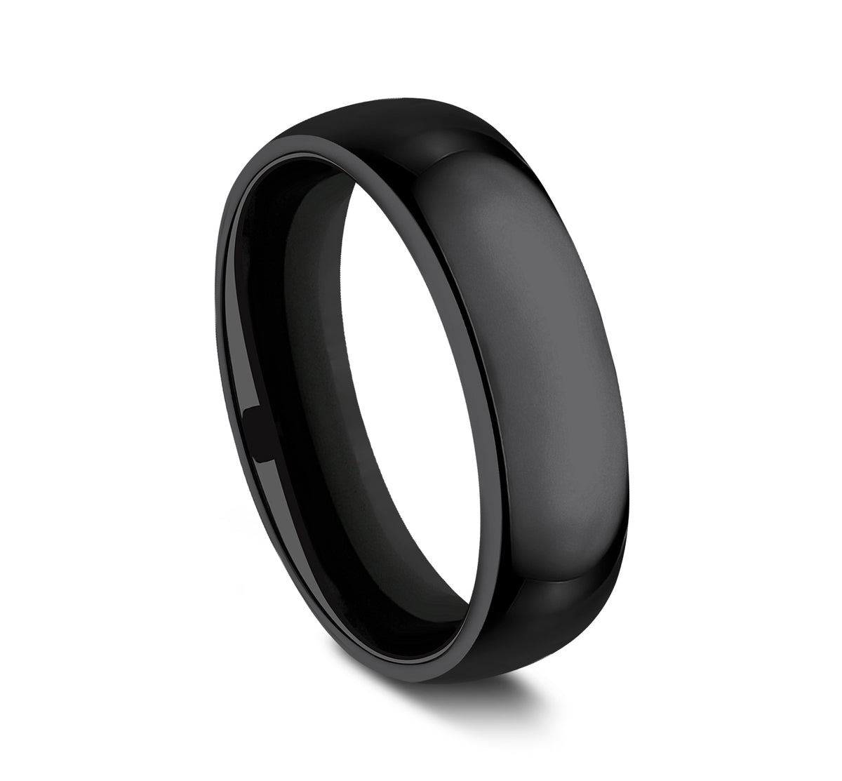Regular Dome Comfort Fit 6mm Black Titanium Benchmark men's wedding band