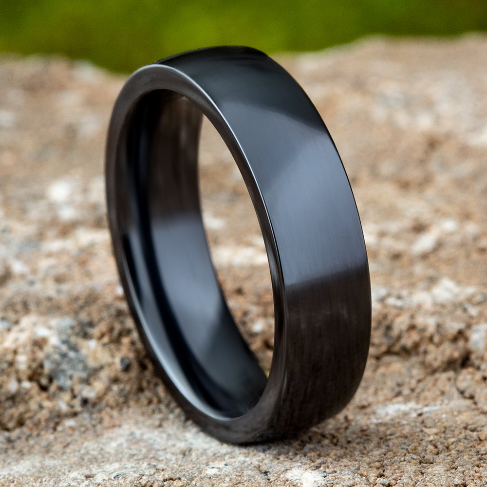 Regular Dome Comfort Fit 6mm Black Titanium Benchmark men's wedding band