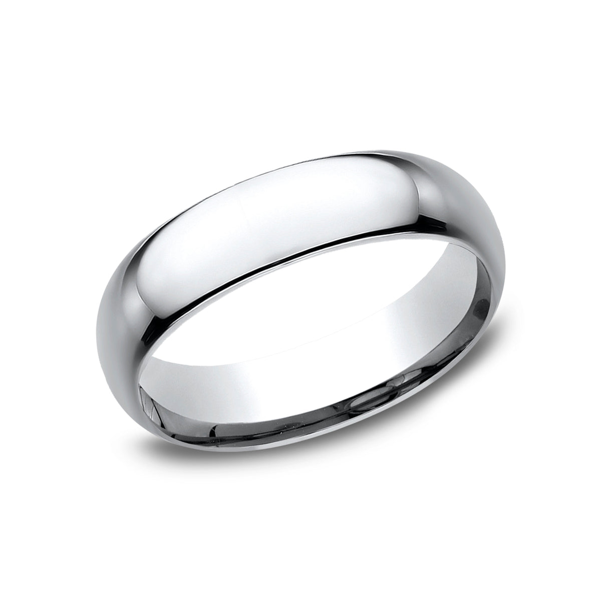 Regular Dome Comfort Fit 6mm Cobalt White Benchmark men's wedding band