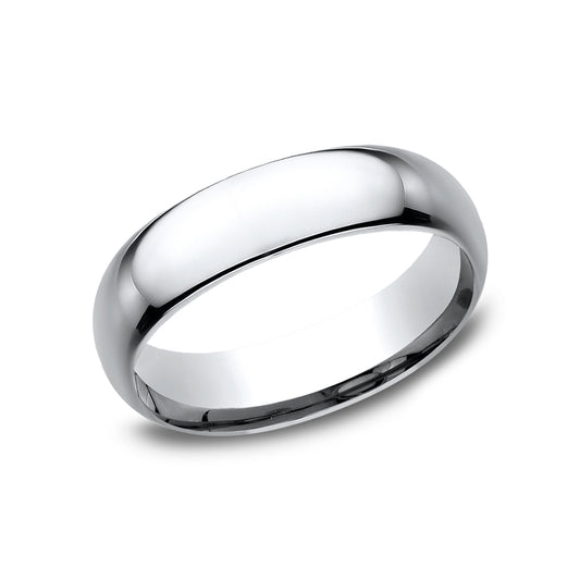 Regular Dome Comfort Fit 6mm Cobalt White Benchmark men's wedding band