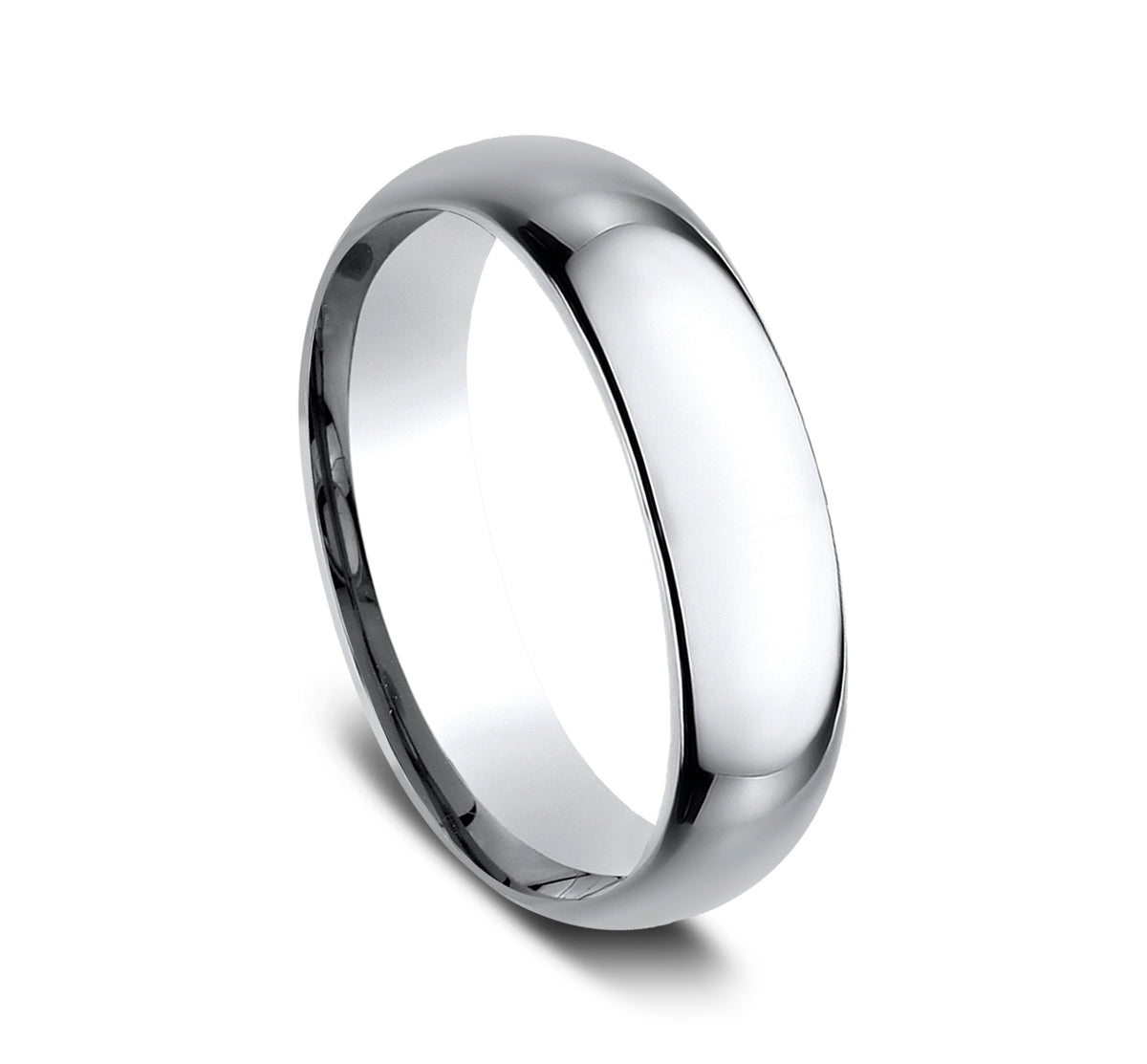 Regular Dome Comfort Fit 6mm Cobalt White Benchmark men's wedding band
