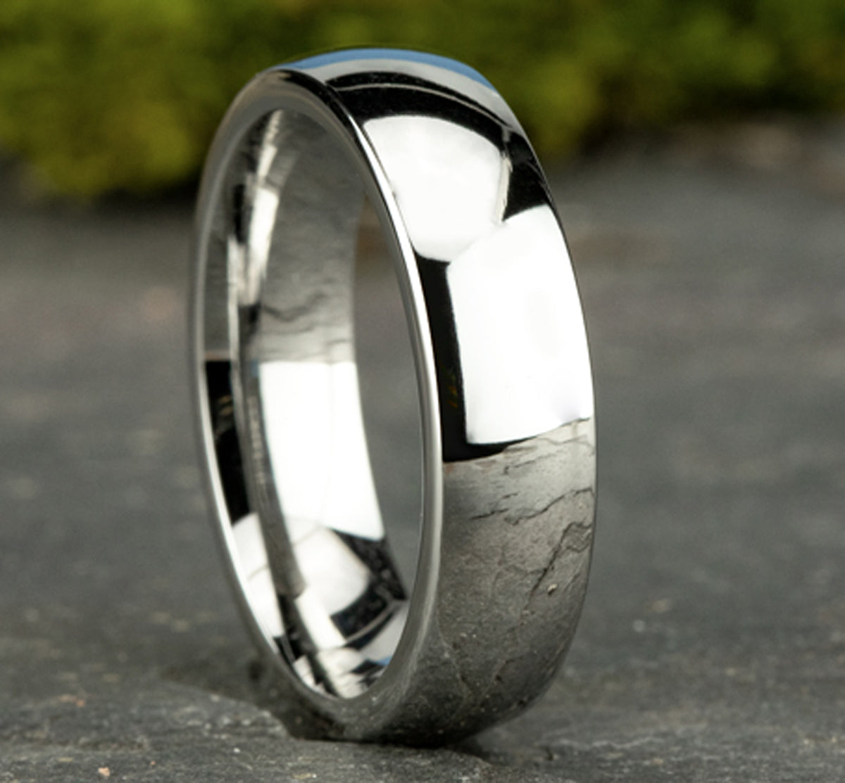 Regular Dome Comfort Fit 6mm Cobalt White Benchmark men's wedding band