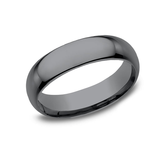 Regular Dome Comfort Fit 6.5mm Tantalum Dark Benchmark men's wedding band